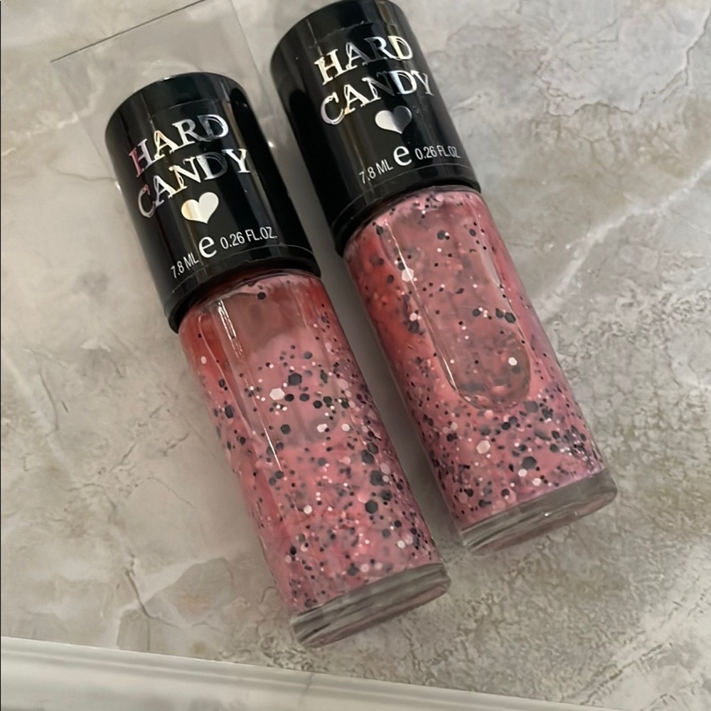 Hard Candy Pink and Black Glitter Nail Polish